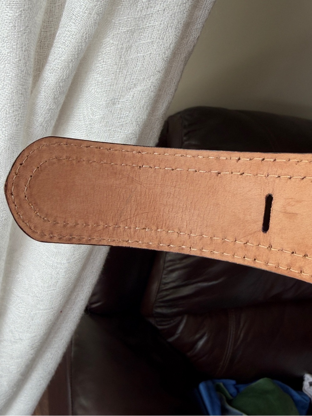 B-FENDI Black Patent Belt with Orange Stitching - Picture 7 of 9